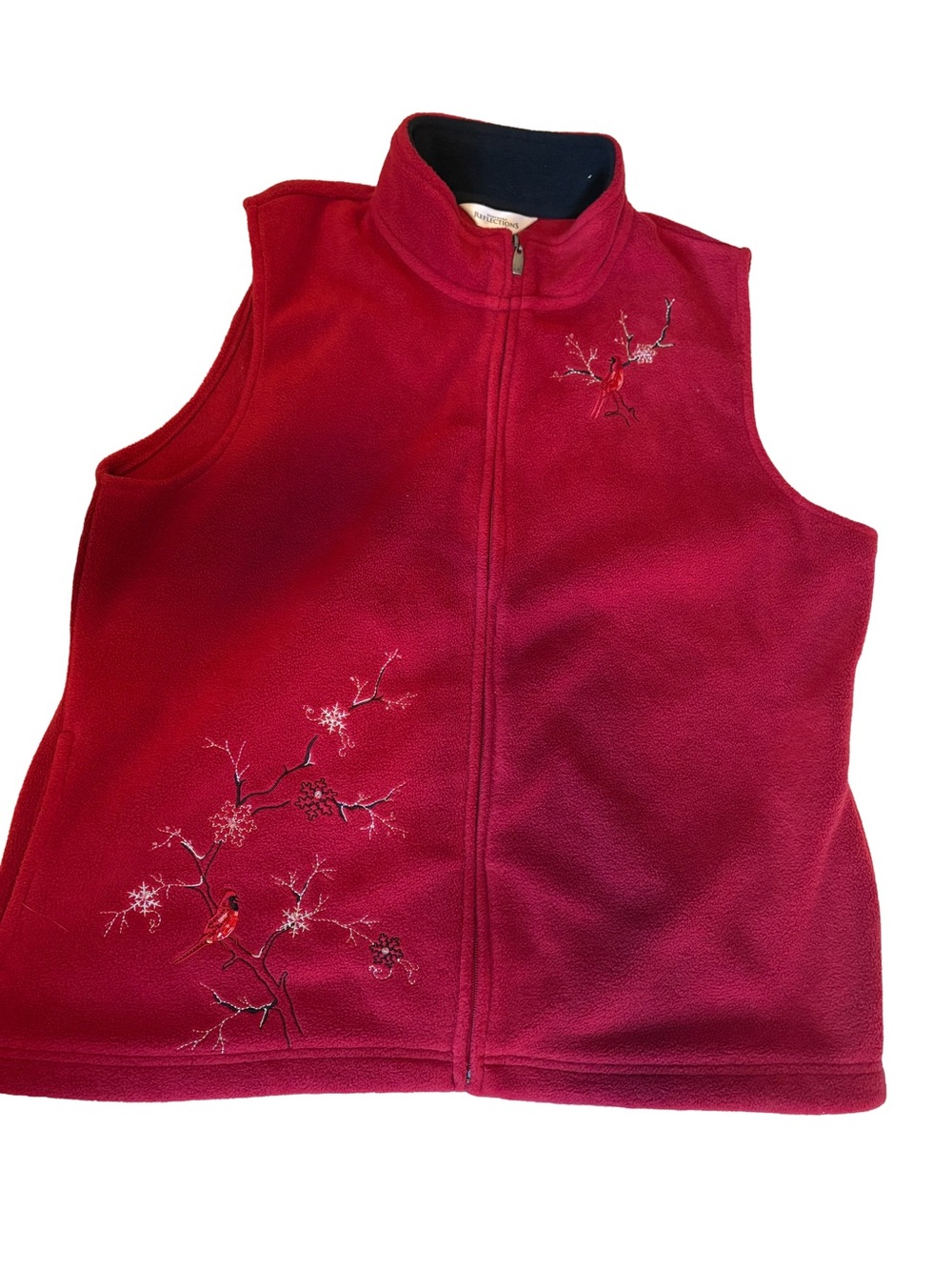 Northern Reflections Red and Black Fleece Vest